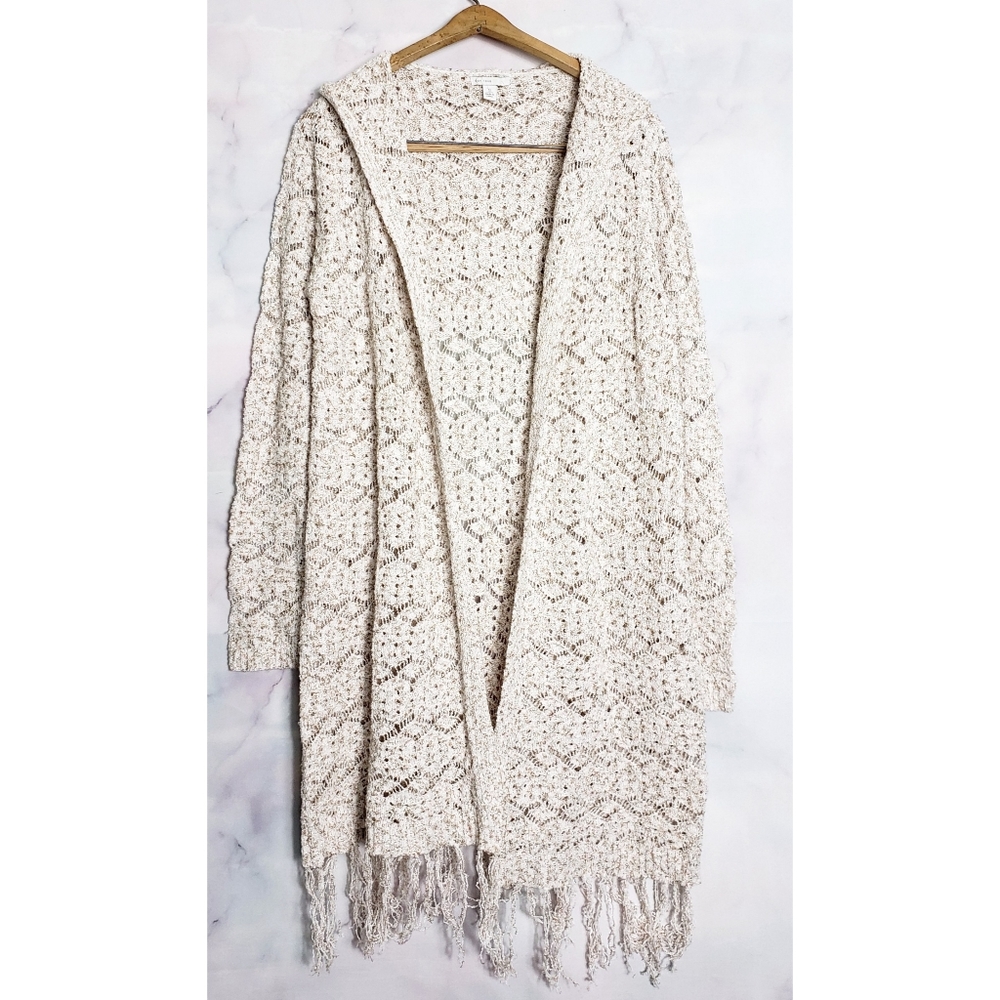 ❌SOLD❌Boho Fringe Cardigan Hood Small NWOT - Picture 2 of 5